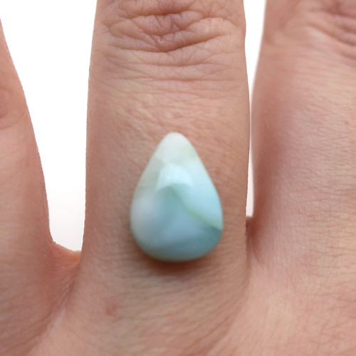 Kabošon larimar kapka 12,6mm — foto 1