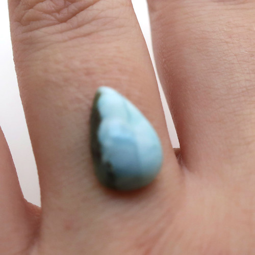 Kabošon larimar kapka 12,8mm — foto 1