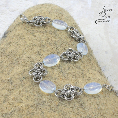 Náramek Filigrány s opalitem - S.Steel