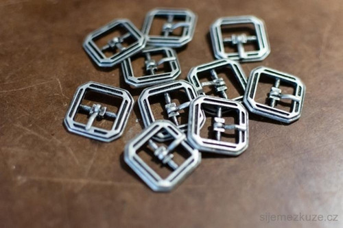 Přezka 16 x 16 mm, staronikl s černou barvou
