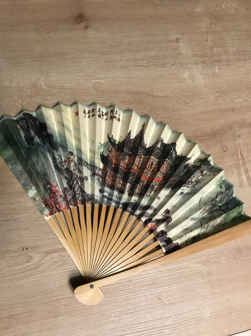 Bambusový papírový japonský vejíř — foto 1