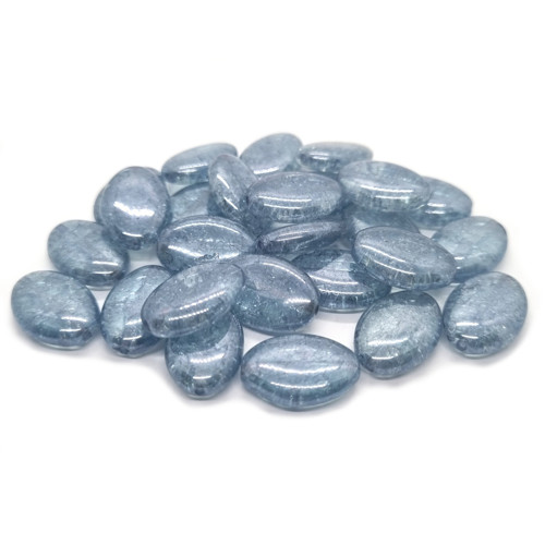 Praskané korálky, ovál, 11x16 mm, modrá (5ks)