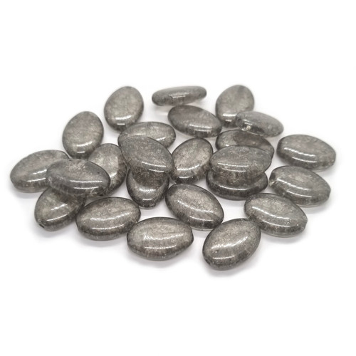 Praskané korálky, ovál, 11x16 mm, šedá (5ks)