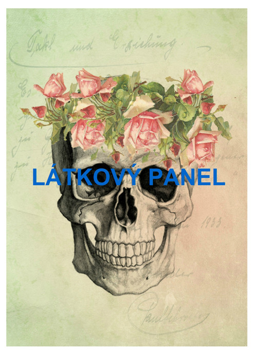 Bavlněný panel lebka 14x20 cm