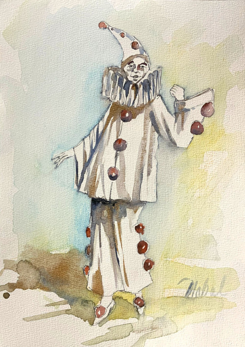 Klaun../ originální ilustrace Dlabal