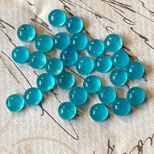 Jadeit tyrkysový kabošon kruh / 6mm