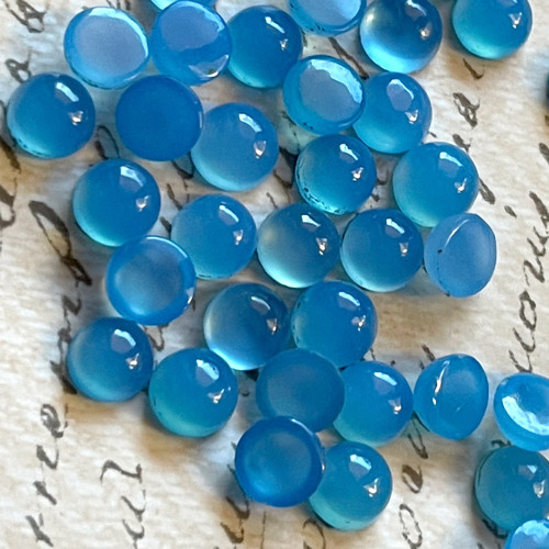 Chalcedon modrý kabošon kruh / 6mm — foto 1