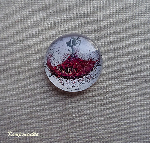 Skleněný kabošon tanečnice 20mm 1kus