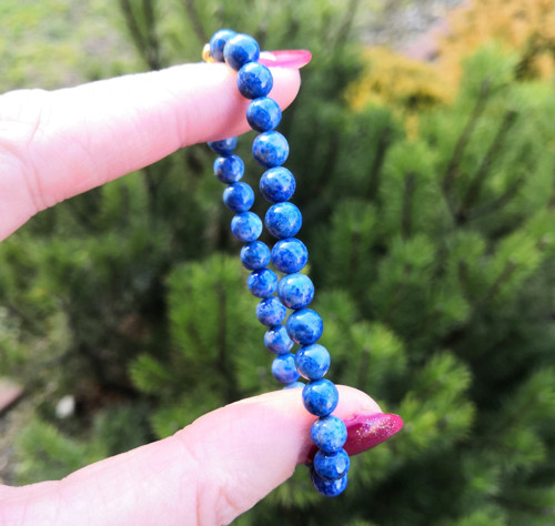 Blankytný lapis lazuli*minerální náramek*0,6 cm