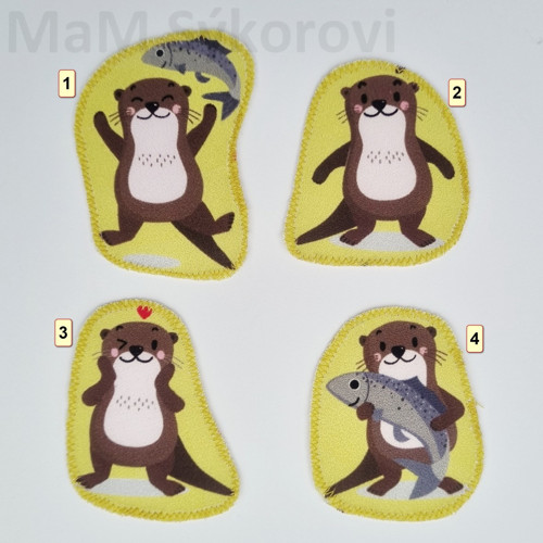 Nažehlovací záplaty vydrýsek na žlutozelené č.1,2!