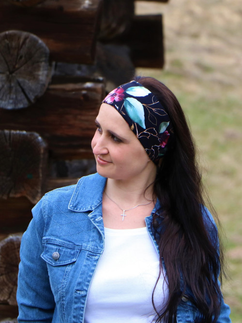 Úpletová čelenka romance black — foto 1