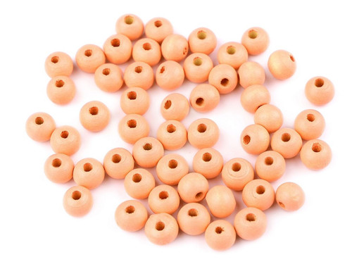 Dřevěné korálky lososové průměr 8 mm (60 ks)