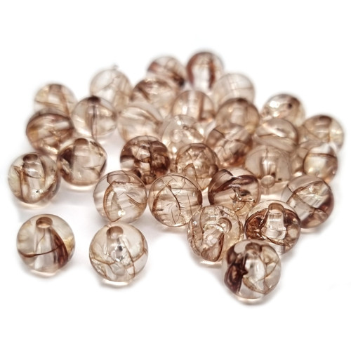 Korálky krakl, 8 mm, hnědá, 10ks