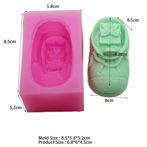 3D silikonová formička - bota s dárkem, rozměry