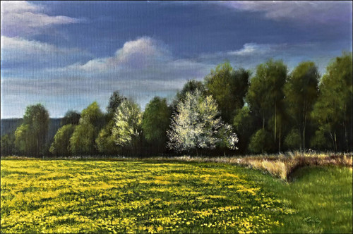 Malá jarní louka 60x40cm