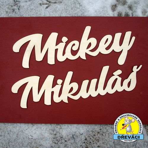 Výřez jména - jmenovka - cca 30 cm délka na přání.