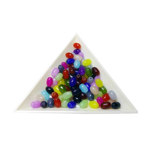 Skleněné olivky barevný mix 4x6mm, 10ks