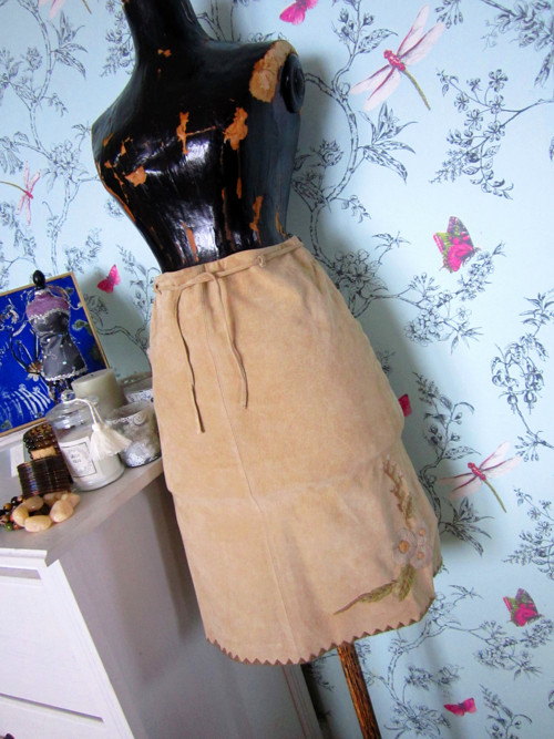 Sukně boho velur semiš — foto 1