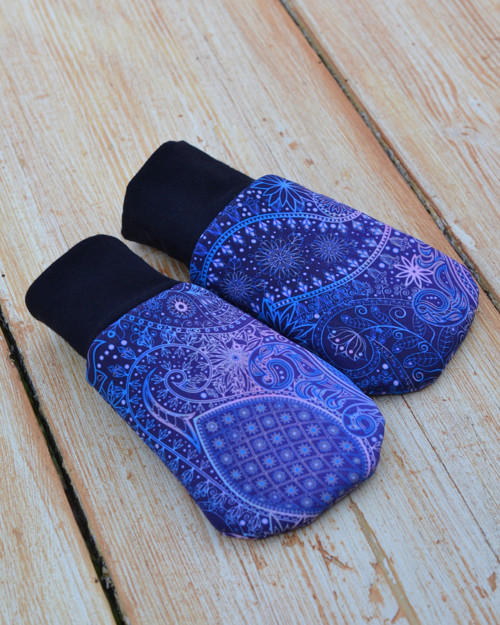 Softshellové návleky s fleece podš.-modrorůžová ob