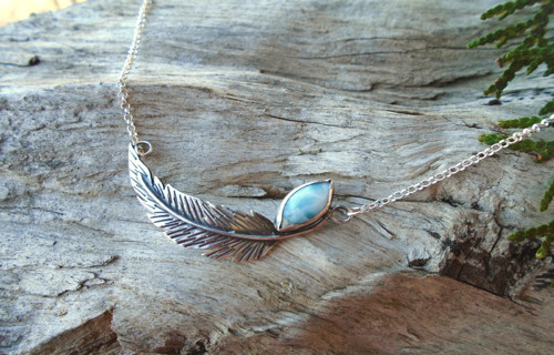 Náhrdelník Ag 925-Larimar — foto 1