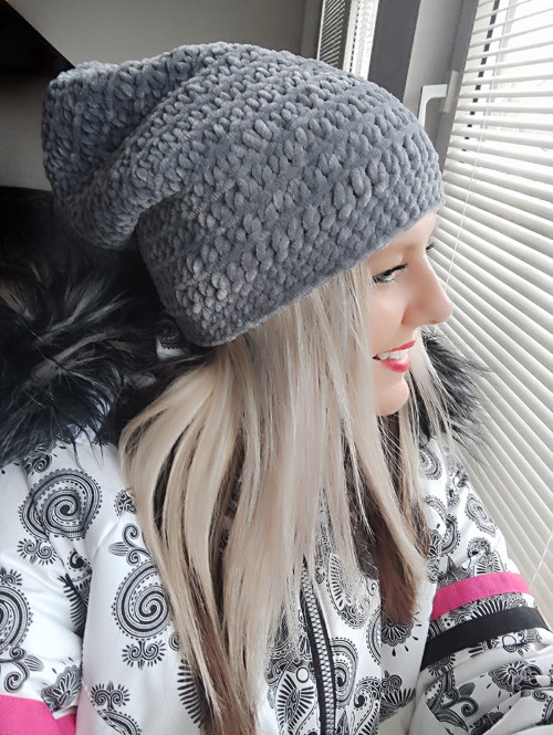 Sametová háčkovaná houmeleska /SKLADEM — foto 1