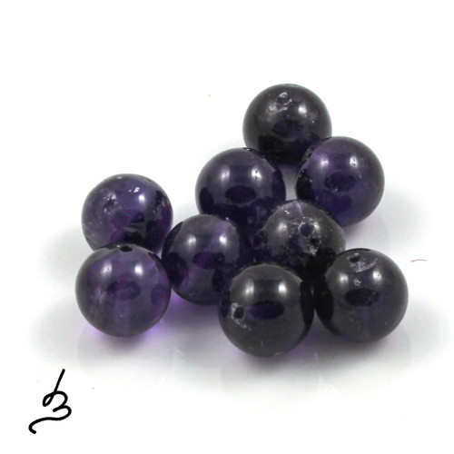 Ametystová kulička 9 mm - 1 ks