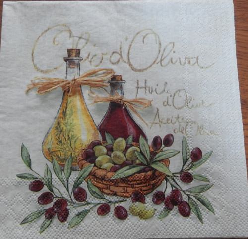 Ubrousek na decoupage - olivové oleje