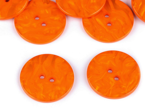 Knoflík perleťový 38 mm (1ks) - oranžová