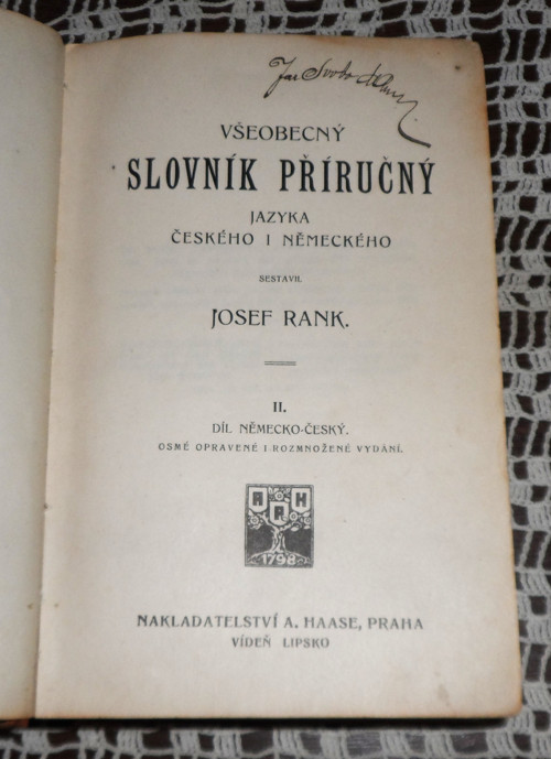 J. Rank: Všeobecný SLOVNÍK příručný NJ - ČJ, II.