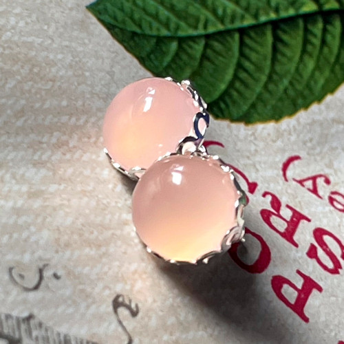 Puzety naušnice chalcedon rose