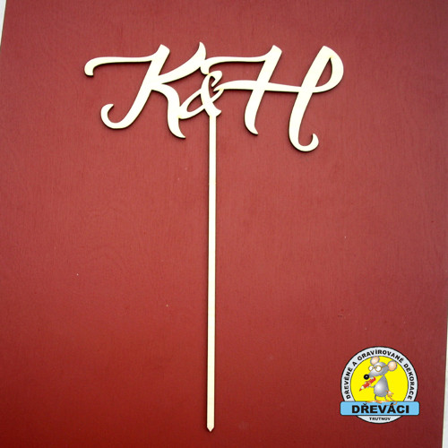 Svatební dortový zápich na přání...monogramy KV352
