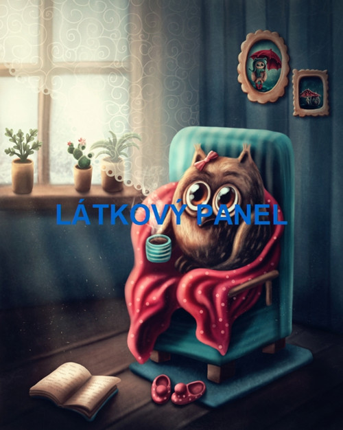 Bavlněný panel sova 30x40 cm - skladem — foto 1