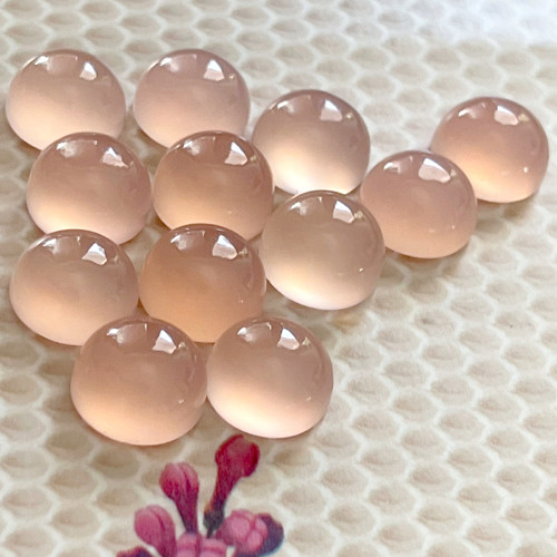 Chalcedon rose kabošon kruh / 10mm — foto 1