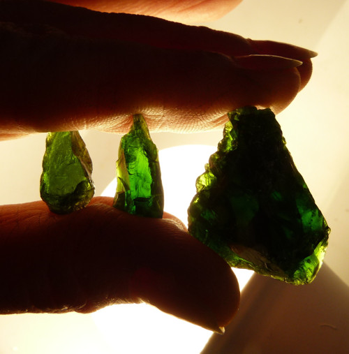 Chromdiopsid surový - set 3 ks - Extra (6)