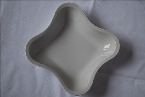 Krémová porcelánová mísa - čtyřlístek