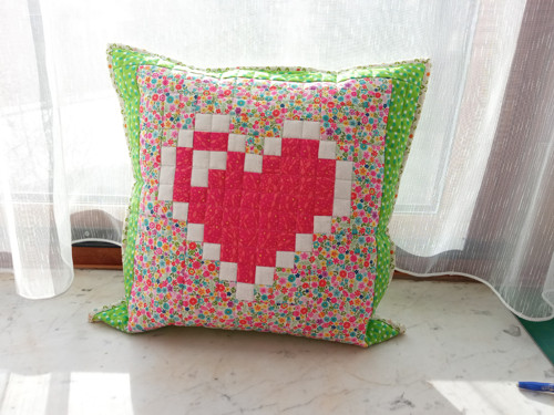 Povlak na polštář "Srdce z lásky" patchwork