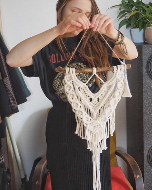 Boho macrame dekorace na zeď - wallhanging — foto 1
