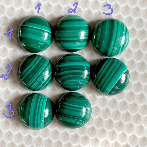 Malachit kabošon kruh / 12mm