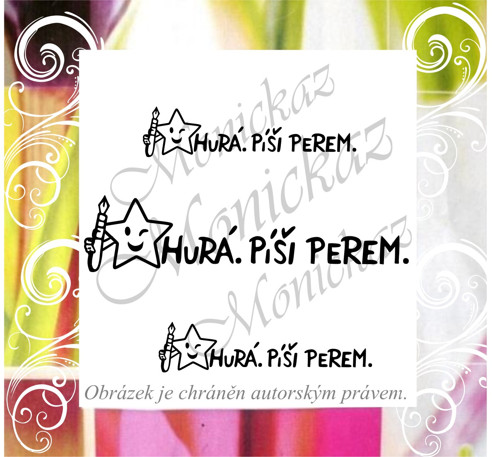 Hurá. Píši perem hvězdička 519. Razítko.