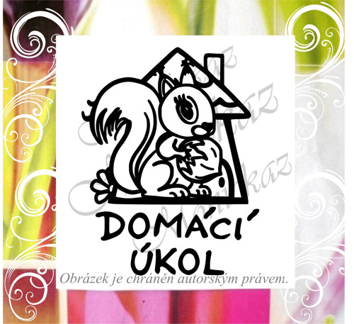 Domácí úkol veverka 930. Razítko.
