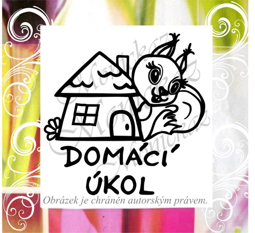 Domácí úkol veverka 765. Razítko.