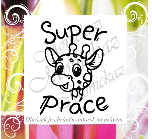Super práce žirafa 555. Razítko. — foto 1