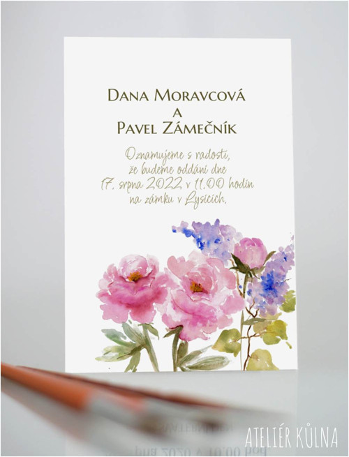 Svatební oznámení *V pivoňkách* (No.262)