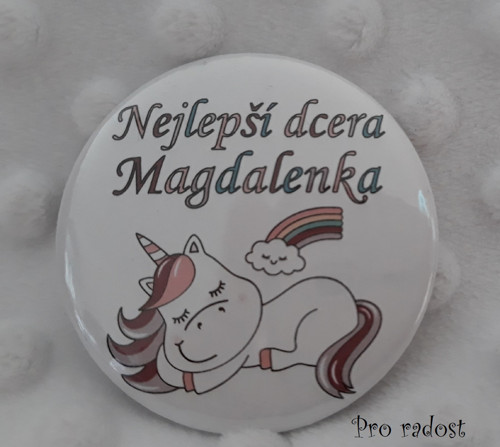 Butony Nejlepší dcera.. s jednorožcem