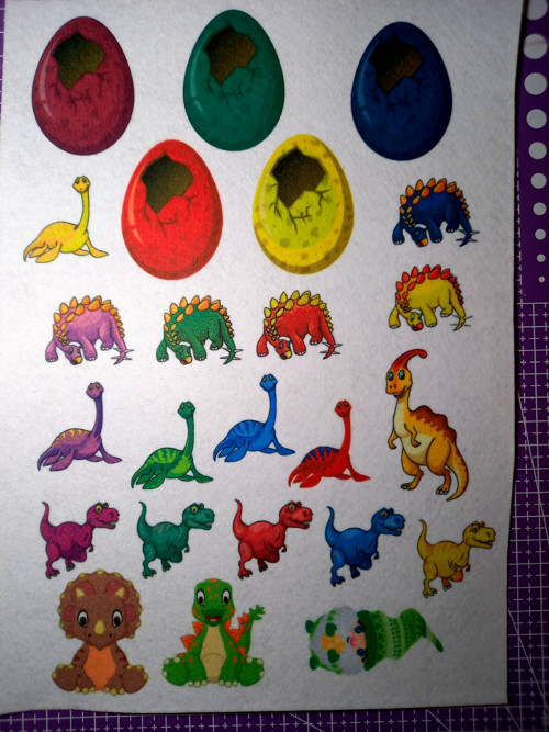1,2mm Tvrdý korejský filc Dinosaurus Quiet Book