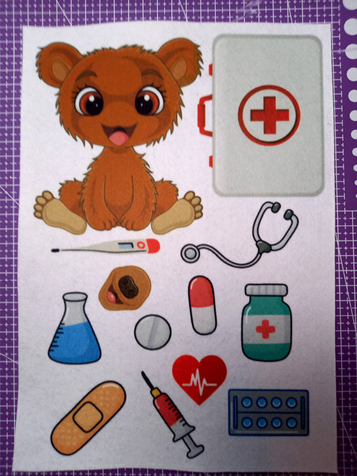 1,2mm Tvrdý korejský filc Doktor quiet book