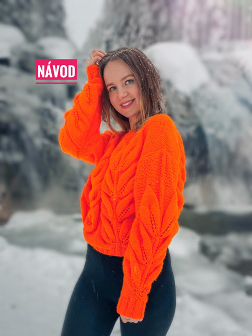 Návod na dámský pletený pulovr s listy