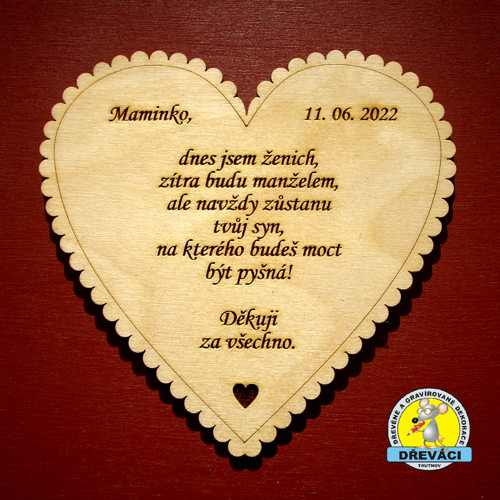 Poděkování ženich mamince KV0043 D