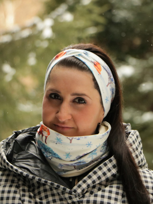 Prekrížená čelenka zimná líška — foto 1