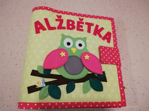 Quiet book - obal na knihařské kroužky Sovička
